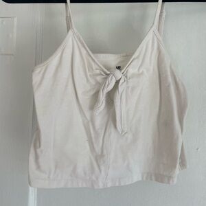 White Tie Front Tank Top